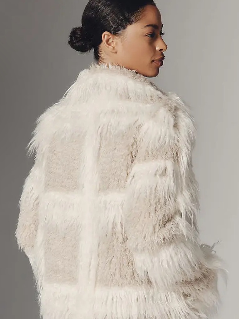 Pilcro Textured Faux Fur Coat NWT